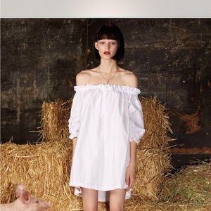 White Mini Dress Coquette Prairie Style